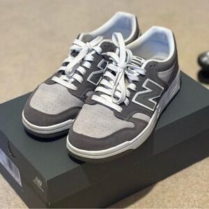 New Balance Men's Charcoal and White Sneakers
